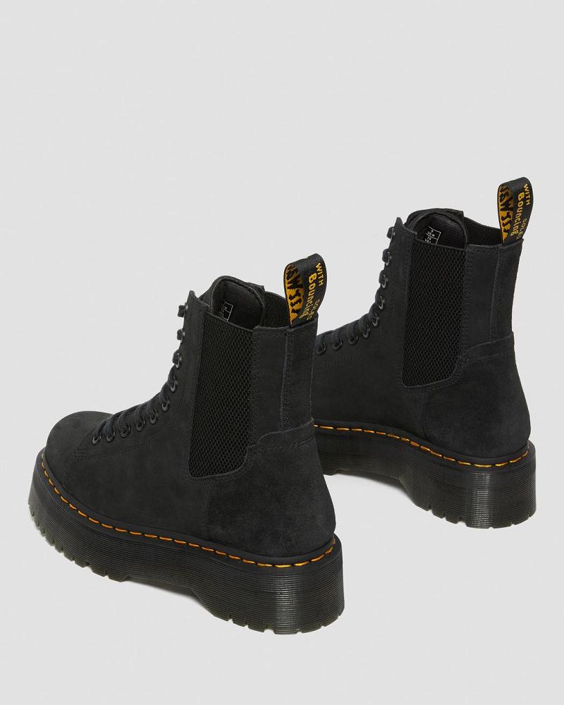 Jadon Nubuck Bőr Platform Csizma Férfi Fekete | HU 256JPQ